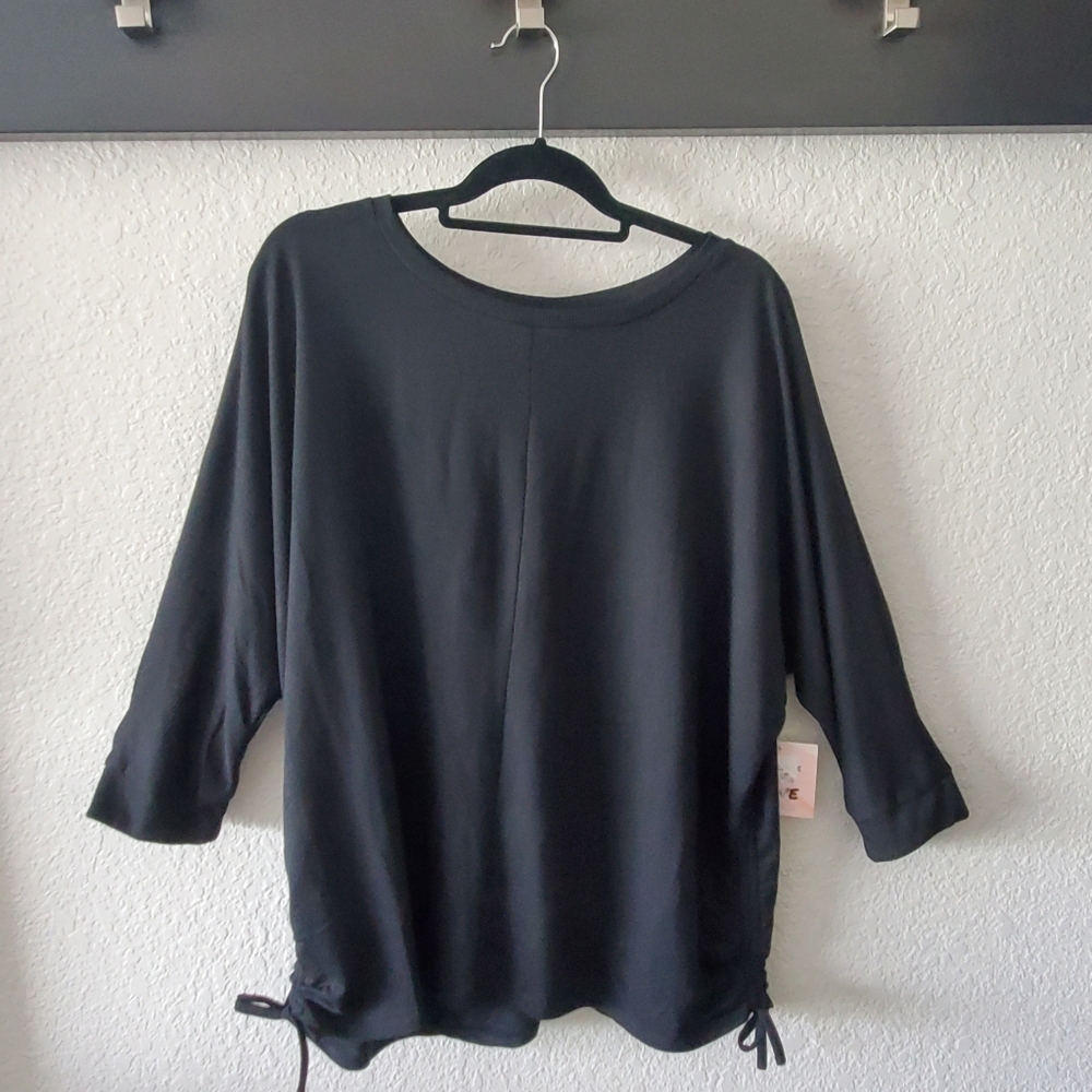 The Sweatshirt Project | Black Sweatshirt w/Drawstring Side Ties | Size 2X | NWT